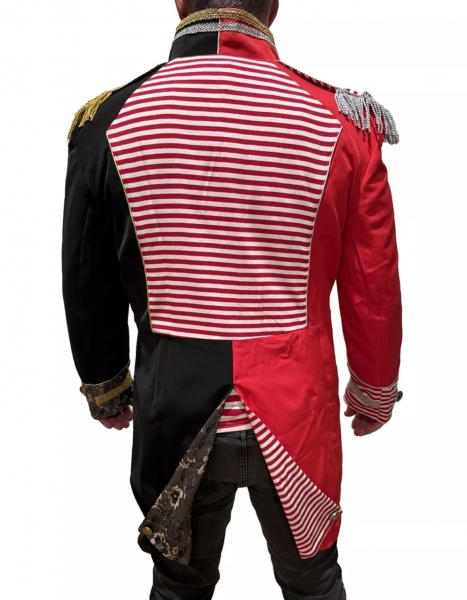 Ringel rot weiss Karnevalskostüm Herren Jacke Uniform Fasching Gehrock Köln